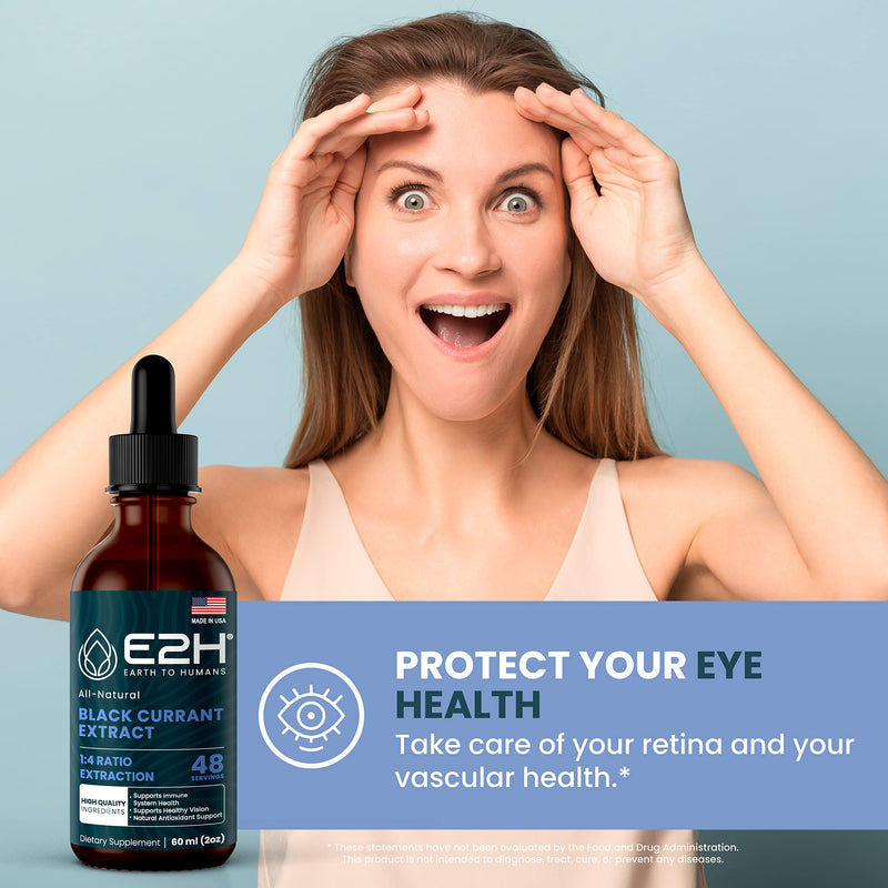 [Australia] - E2H Natural Black Currant Extract, Cold Pressed Black Currant Seed - Immune System Health - Fast Absorbing Liquid - 2 Fl Oz 2 Fl Oz (Pack of 1) 