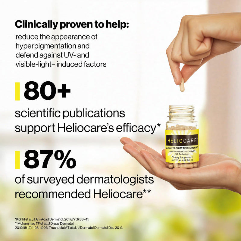 Heliocare Skin Care Dietary Supplement: 240mg Polypodium Leucotomos Extract Pills - Antioxidant Rich Formula with Fernblock and PLE Technology - 60 Veggie Capsules | Patented Skin Health Daily Antioxidant Clinically Proven to Fight Sun Damage & Reduce ...