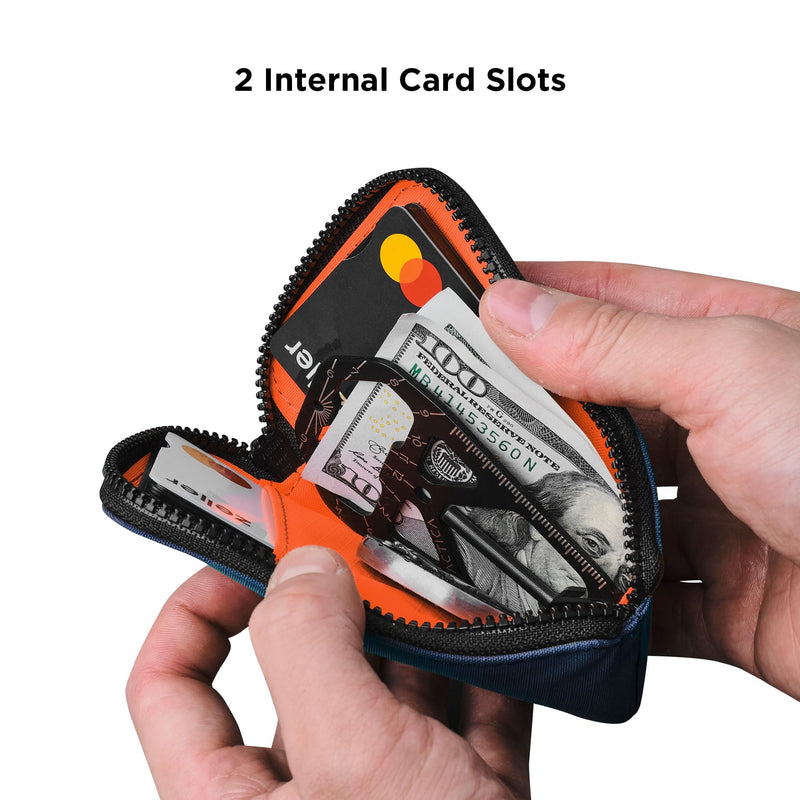 ALPAKA Zip Card Pouch RFID Blocking Mini Card Wallet Blue | Holds Cards and Cash, Compatible with HUB Accessories, Coin Pouch For Men Daily Use, Weatherproof Fabric Axoflux 210D