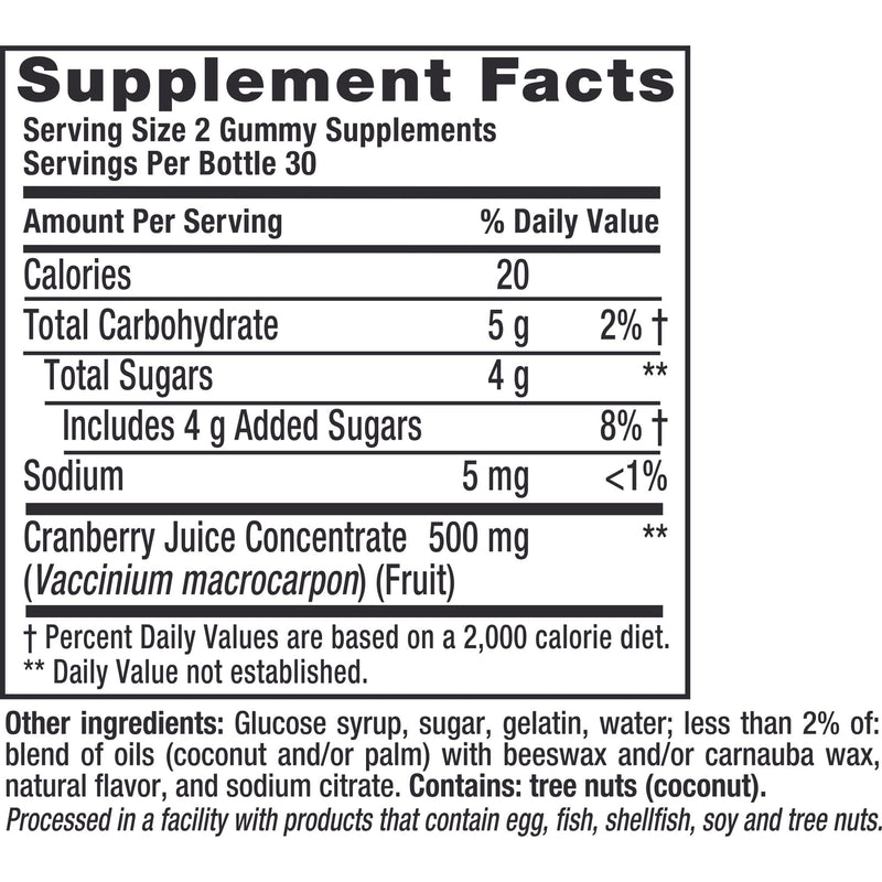 [Australia] - Vitafusion Cranberry Gummies for Women, 500mg Cranberry Juice Concentrate per Serving, 60ct Herbal Supplement 