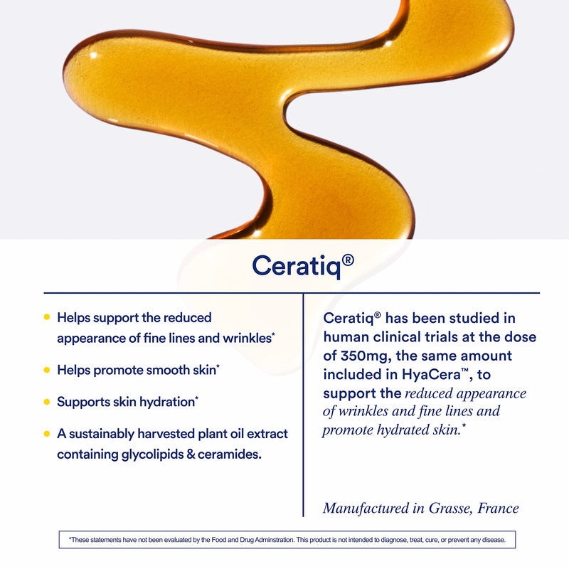 [Australia] - Ritual HyaCera Skin Supplement for Wrinkle Support, with Hyabest and Ceratiq for Skin Support, Hyaluronic Acid, Glycolipids, Ceramides, Gluten Free, Non GMO, Vanilla Essence, 30 Day Supply 