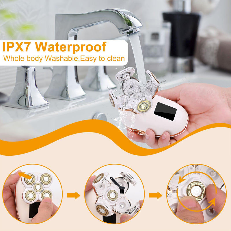 [Australia] - Electric Razors for Women, Women's Electric Shaver Kit for Legs, Bikini and Body Wet Dry Use, Facial Hair Removal, Cordless Trimmer for Womens Bikini Lady Grooming Sensitive Skin 