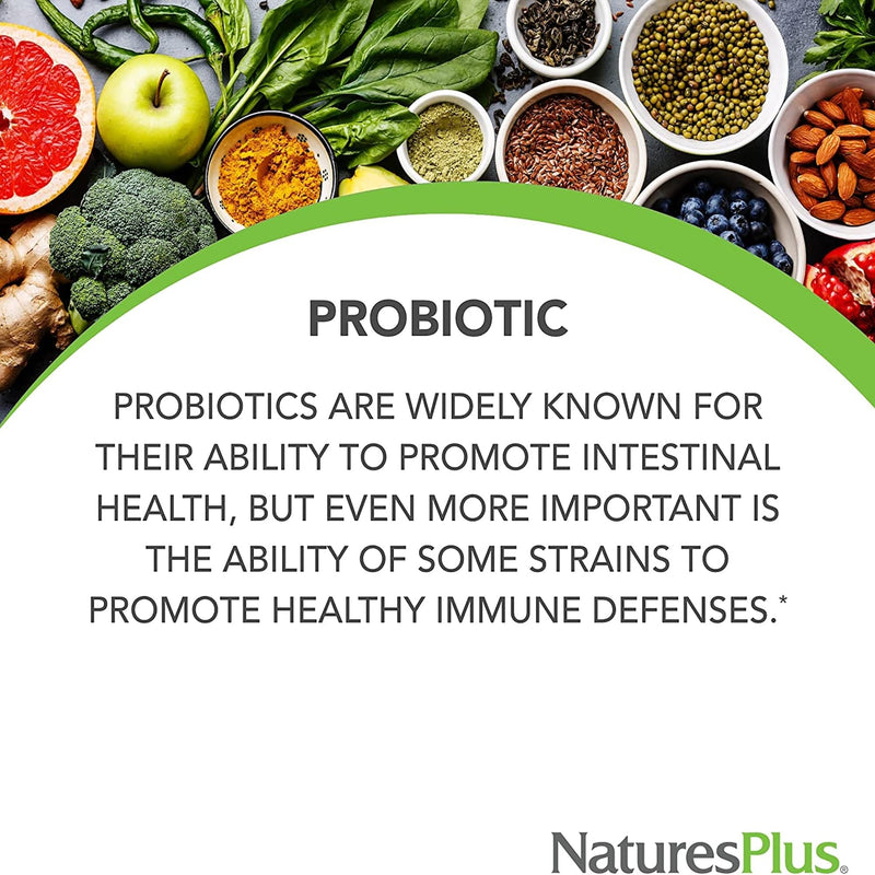 NaturesPlus Immune Microbiome 10 Billion CFU - Immune Support Probiotic Supplement -19 Strains, Prebiotics and Vitamin D3 - Vegan, Gluten Free - 30 Capsules
