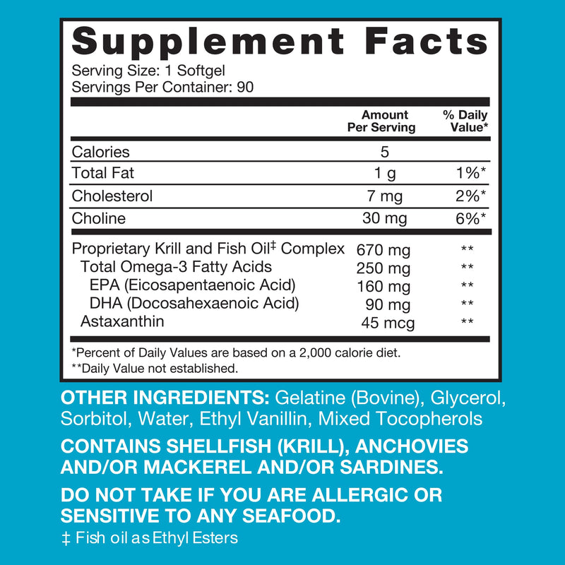 [Australia] - Qunol Advanced Omega 3 Krill and Fish Oil Complex, 10x Better Bioavailability, One Pill Dose, 250mg EPA & DHA, Supports Brain, Eye, Heart and Joint Health, 90 Count (Pack of 1) 