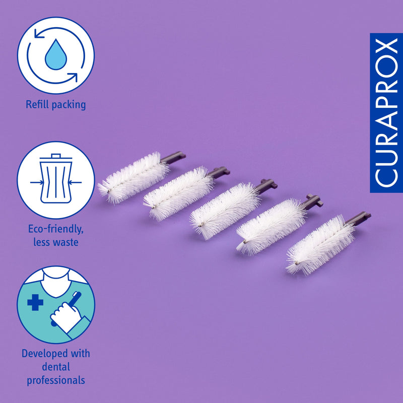 [Australia] - Curaprox interdental brushes CPS 18 ortho, refill, 5 pieces, purple, 2 mm diameter, 8 mm effectiveness, refill pack without holder, 5 pieces (pack of 1) 