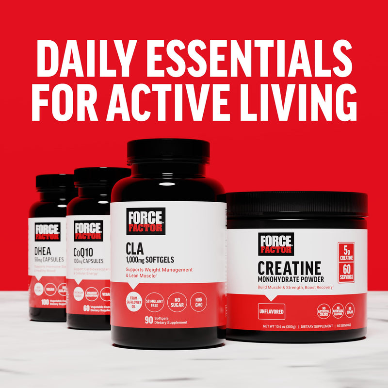 [Australia] - FORCE FACTOR CLA Supplements, CLA 3000 mg, Conjugated Linoleic Acid to Support Body Composition and Lean Muscle Mass, Made from Safflower Oil, Stimulant Free, Non-GMO, 90 Softgels 