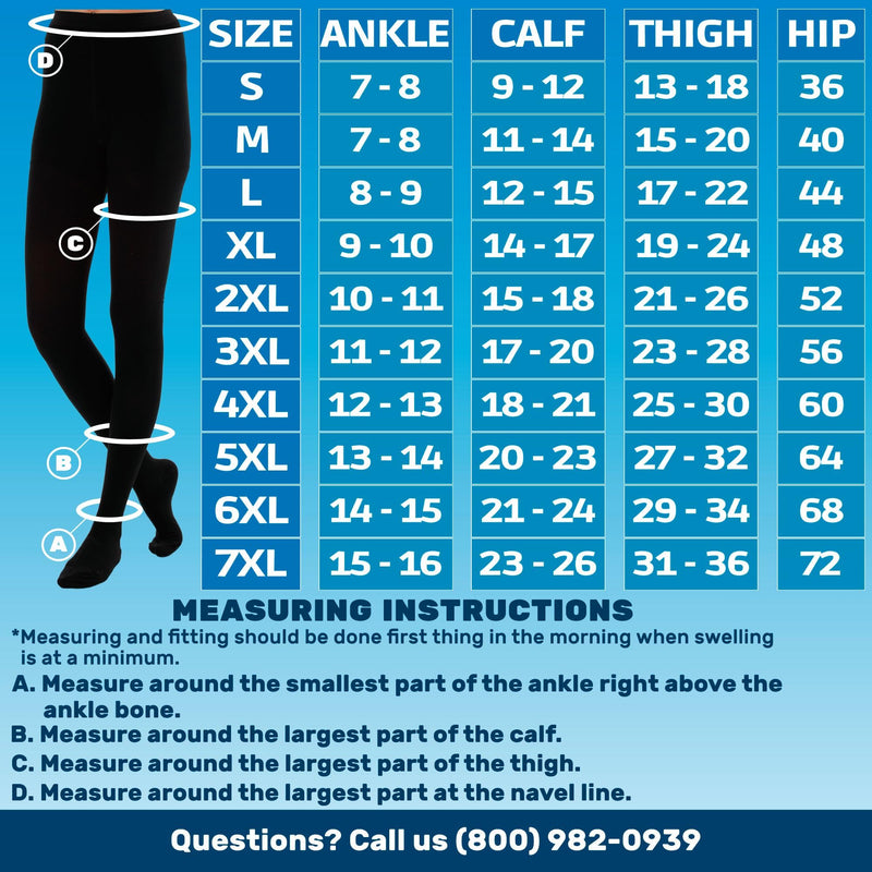 [Australia] - Compression Pantyhose for Women 20-30mmHg - Varicose Veins and Swelling - A204 Medium Black 