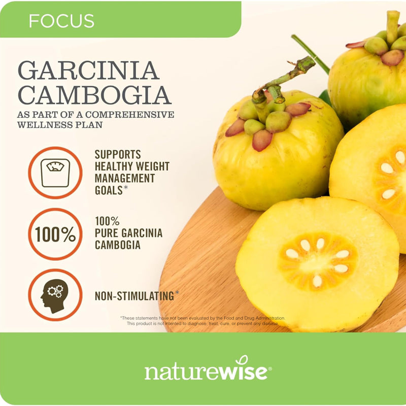 [Australia] - Naturewise Garcinia Cambogia - 60% HCA Concentration Extract, Natural Support for Weight Goals and Energy Levels - Vegan, Non-GMO, Gluten Free - 180 Capsules[2-6 Month Supply] 180 Count (Pack of 1) 