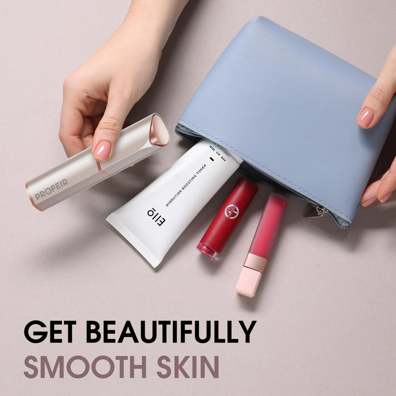 [Australia] - Facial Hair Removal for Women: Electric Hair Removal Device - Rechargeable Painless Face Razor for Chin Upper Lip Peach Fuzz with Light (Rose Gold) Rose Gold 