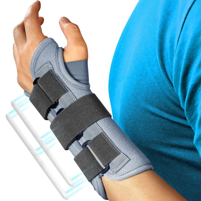 FEATOL Wrist Brace Splint Carpal Tunnel for Women Men, Night Wrist Sleep Support Brace, Left Hand, Medium/Large, Pain Relief for Sprain, Arthritis, Tendonitis Medium/Large (Pack of 1) Left Hand-Dark Grey