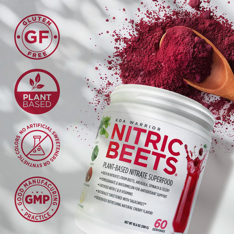 Beet Root Powder Drink Mix with Spinach, Arugula, Celery, Watermelon Juice, Pomegranate Juice, Vitamin C, Vitamin B Complex - Nitric Oxide Supplements for Men and Women, 60 Servings (Powder)