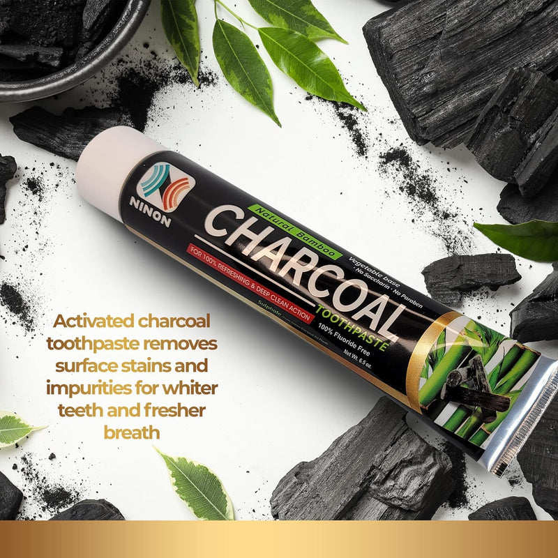 [Australia] - Activated Charcoal Toothpaste 6.5oz Each with 100% Deep Cleansing Natural Toothpaste, Organic Paste eliminates Bad Mouth Odor Keeping it Refreshing (2 Pack (6.5OZ) Activated Charcoal Toothpaste 6.5 Fl Oz (Pack of 2) 