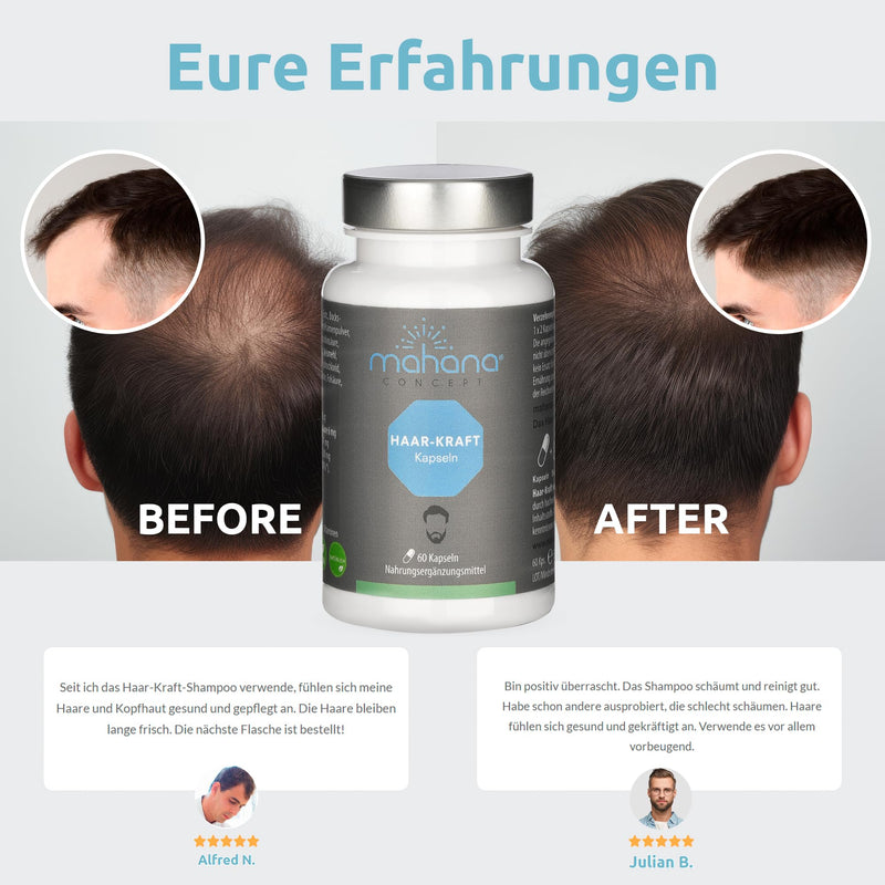 [Australia] - mahana concept men's hair strength capsules for healthy hair growth - hair capsules with fenugreek, taurine, biotin, zinc, selenium & vitamins - lactose-free, GMO-free & vegan - 60 capsules hair strength capsules men 