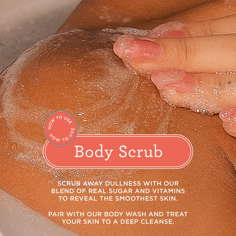 MIX:BAR Vanilla Bourbon Sugary Body Scrub for Women, Exfoliating & Cleansing with Niacinamide, Panthenol & Vitamin C, Paraben Free, Vegan, 10oz