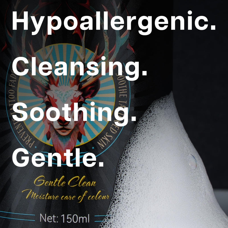 [Australia] - Tattoo Aftercare Foam 150ml – Green Soap Tattoo Wash with Olive Oil & Centella, Gentle Cleanser for Piercing & Permanent Makeup 