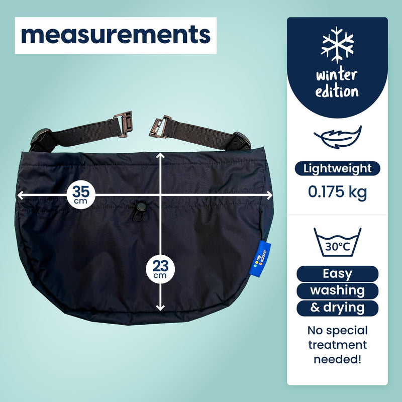 [Australia] - myFootCover Winter Cosy – Separate Wind & Waterproof Foot Cover with Fleece Lining for Wheelchair Users. Pairs with Wheelchair Rain Cover MyBlanket, Easy on/Off While Seated, Night Blue (One Size) 
