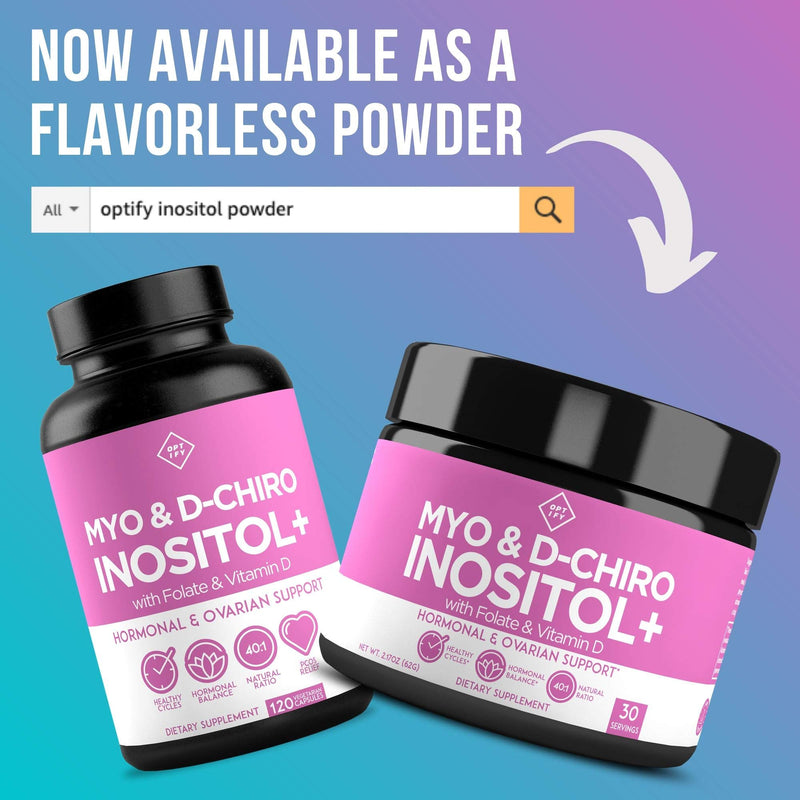 [Australia] - Premium Inositol Supplement - Myo-Inositol and D-Chiro Inositol Plus Folate and Vitamin D - Ideal 40:1 Ratio - Hormone Balance & Healthy Ovarian Support for Women - Vitamin B8-30 Day Supply 120 Count (Pack of 1) 