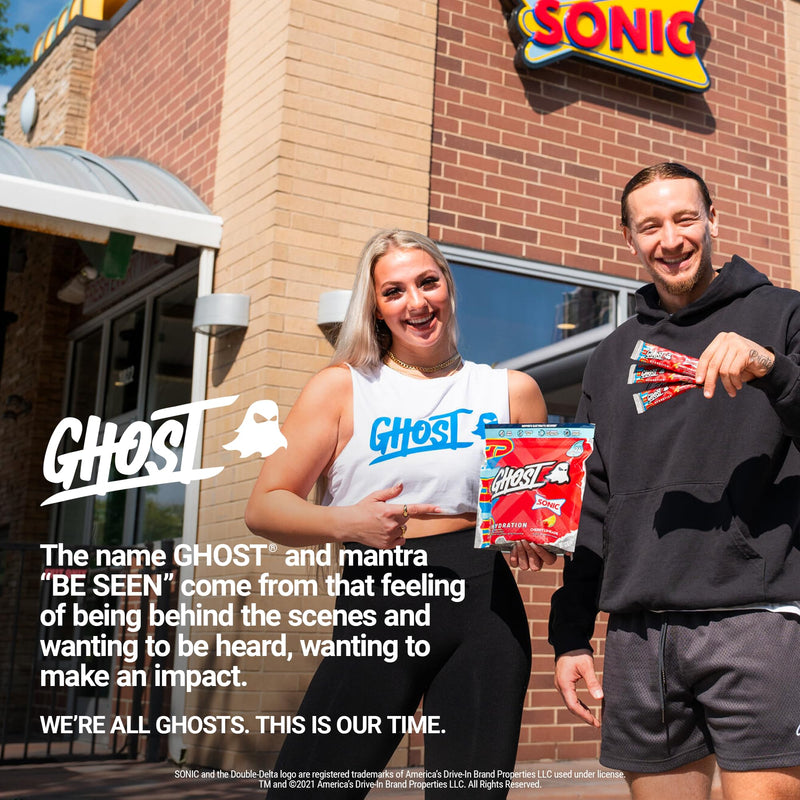 [Australia] - GHOST Hydration Packets, Sonic Cherry Limeade, 24 Sticks, Electrolyte Powder - Drink Mix Supplement with Magnesium, Potassium, Calcium, Vitamin C - Vegan Friendly, Free of Soy, Sugar & Gluten Sonic Cherry Limeade (24 Sticks) 