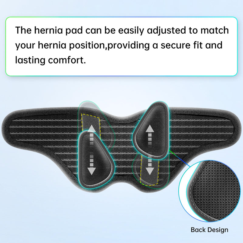 Large Hernia Support Belt for Men – Adjustable Groin Brace for Inguinal Hernia Relief, Breathable Compression, Discreet Daily Wear for Post Surgery Recovery (Black, Large) Black