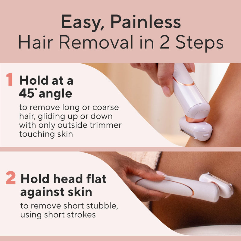 [Australia] - Finishing Touch Flawless Legs, Electric Razor for Women, Pivoting Head Leg Hair Remover with LED Light for Instant and Painless Leg Hair Removal New Version 
