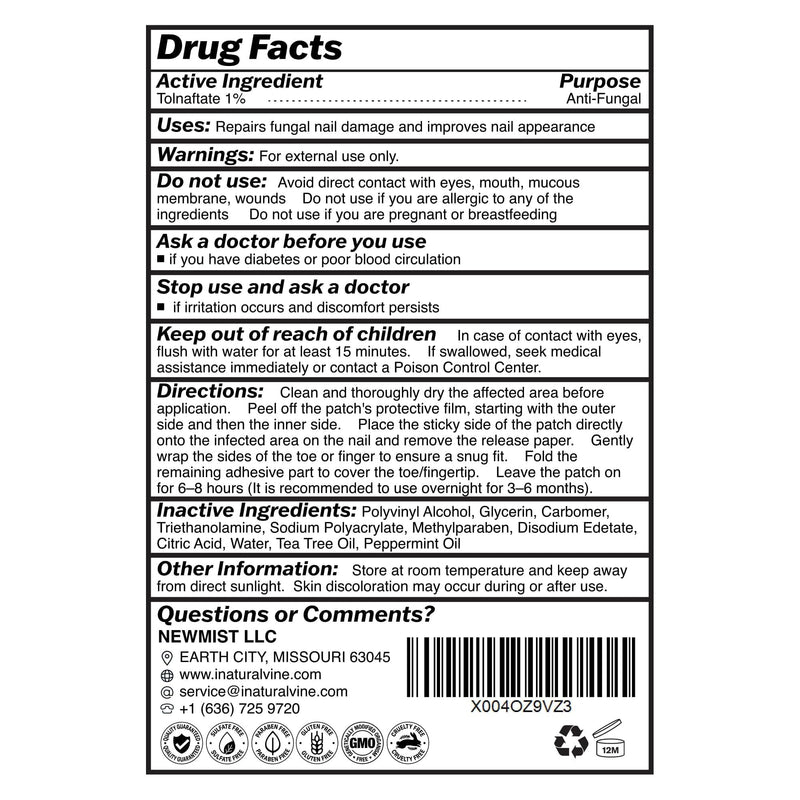 Toenail Fungus Treatment Extra Strength: Nail Fungus Treatment Patches for Toenail and Fingernails - 8-Hour Nighttime Renewal with 1% Tolnaftate - 32 Patches