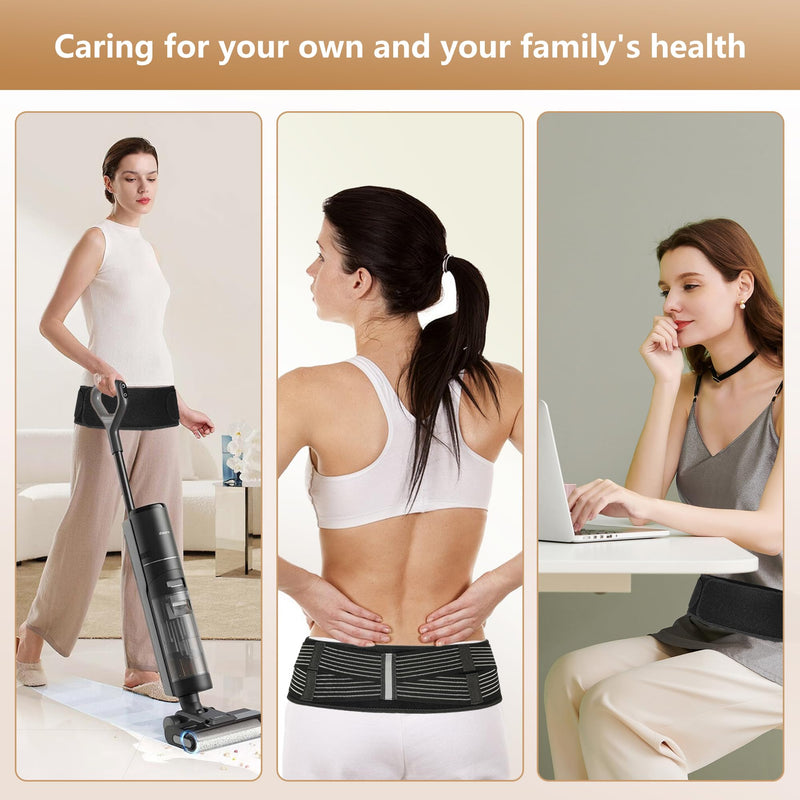 Herokoo Posture Sacroiliac Hip Belt for Women and Men That Alleviates Sciatic, Pelvic, Lower Back, Leg and Sacral Nerve Pain Caused by Si Joint Dysfunction Pelvic Support Belt Black
