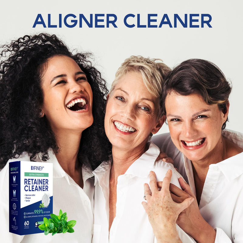 [Australia] - Cleaner Tablets for Difiney Anti Snoring Device: Retainer Cleaner for Invisalign, Night Guard– Deep Denture Cleaning – Odor, Stain & Plaque Remover – 60 Mint Tablets, 2-Month Supply 