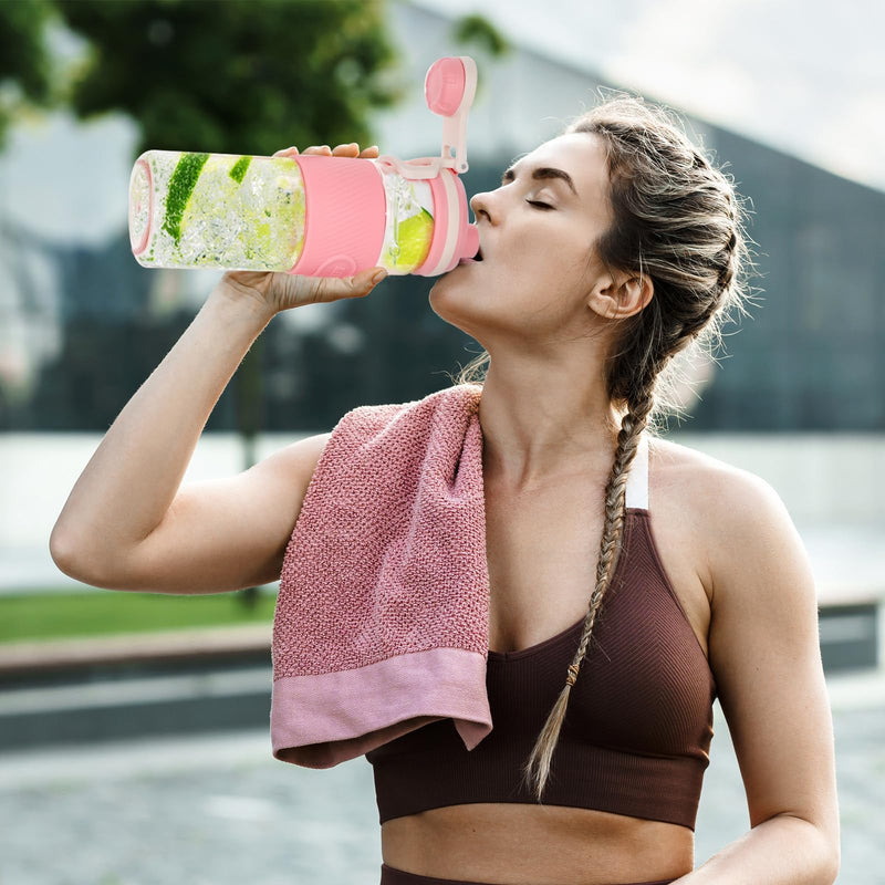 [Australia] - PZMLOASN protein shaker, shaker for protein and sports drinks - for super creamy fitness protein shaker, shaker protein shake 650 ml - durable, leak-proof, gym shaker BPA-free (pink, 650 ml) pink 650 ml 
