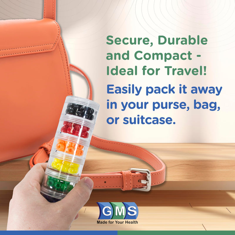 GMS Group Medical Supply, LLC 7 Day Medicine Pill Organizer - Stackable Pill Box - Fits Small Tablets & Vitamin Supplements - Keep Your Daily & Weekly Medicine Organized in One Place - Small - Clear Small (Pack of 1)