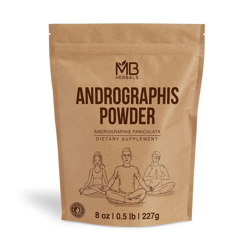 [Australia] - MB Herbals Andrographis Powder 8 oz / 227G (0.5 lb) Kalmegh Green Chiretta | 100% Pure Andrographis paniculata Leaf Powder 