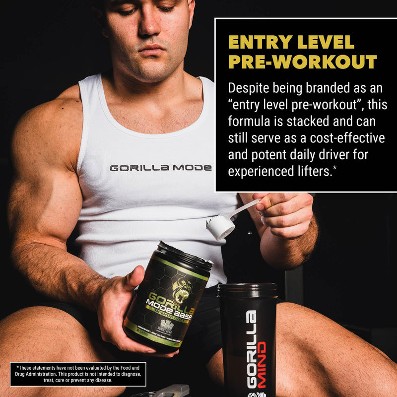 [Australia] - Gorilla Mode Base Pre Workout - Raises Nitric Oxide · Intense Focus & Drive · Endurance · Power - L-Citrulline, L-Tyrosine, Betaine, Alpha-GPC, Caffeine, Huperzine A - 360 Grams (Watermelon) Watermelon 