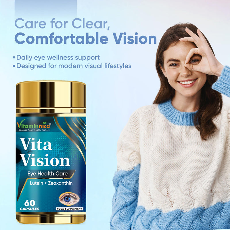 Vitaminnica Vita Vision - Maintain Healthy Eyes, Reduces Dryness & Eye Strain (Pack of 1)- 60 Capsules