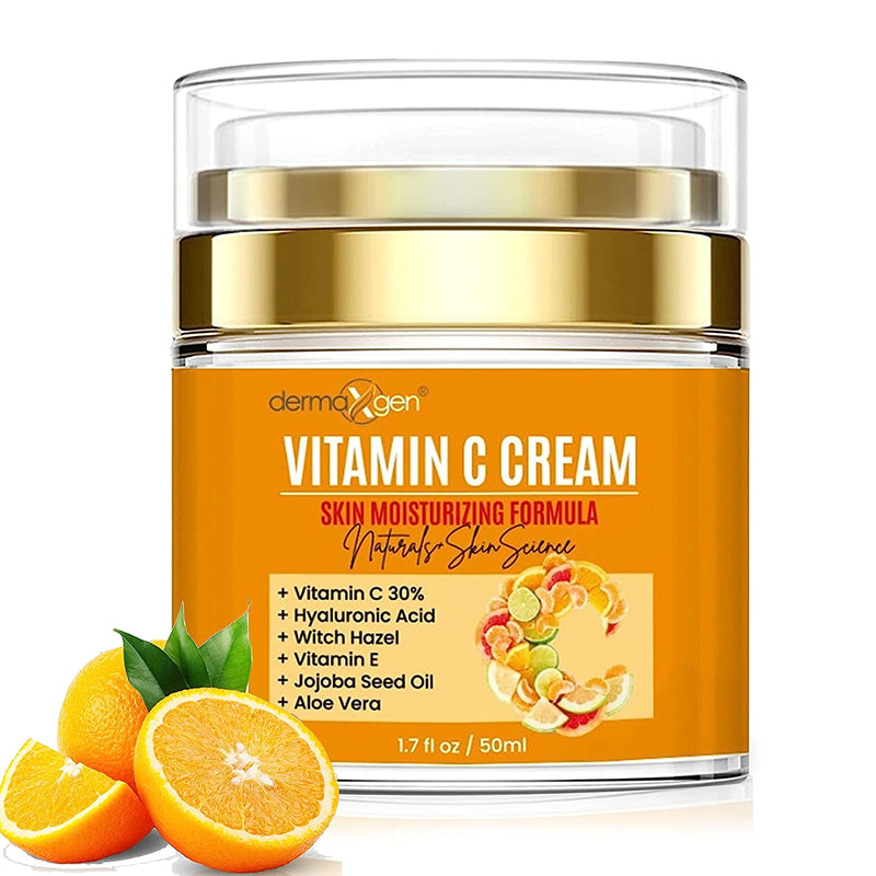 Vitamin C Moisturizing Cream & Turmeric Eye Cream Set – Hydrating Skincare Duo for All Skin Types, Targeting Dullness, Puffiness & Fine Lines.