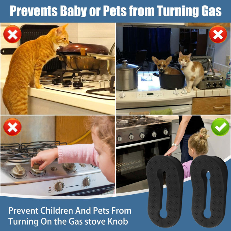 [Australia] - Silicone Stove Knob Safety Locks - Child Proof Oven Knob Locks (6 Pack)] 