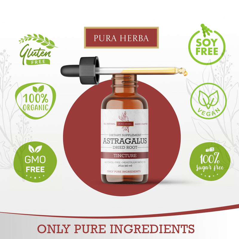 [Australia] - Organic Astragalus Tincture - Premium Astragalus Root Extract for Immune Support - Alcohol-Free, Sugar-Free, Vegan - High Potency Liquid Supplement - Made in USA - 2 Fl.Oz. 
