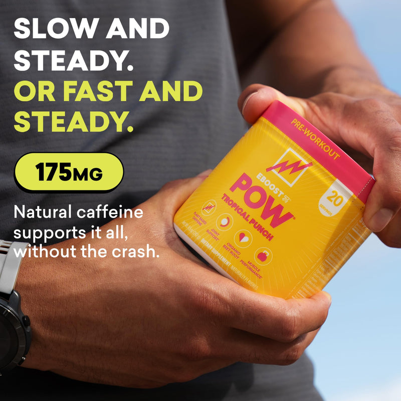 [Australia] - EBOOST POW Natural Pre Workout Powder ‚Äì 20 Servings - Tropical Punch - A Pre Workout Supplement for Performance, Joint Mobility Support, Energy, Focus - Men & Women - Non-GMO, Gluten-Free, No Creatine 20 Servings (Pack of 1) 