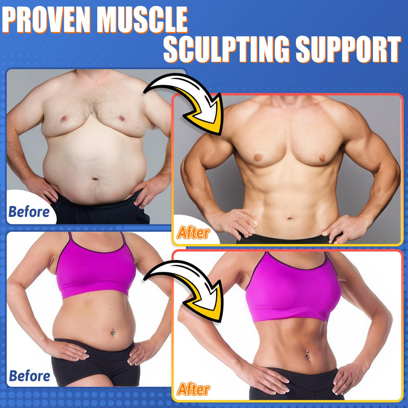 [Australia] - Electronic Muscle Stimulator, Abs Stimulator Muscle Toner, Ab Machine Trainer for All Body, Rechargeble for Fitness Strength Training Workout Equipment for Men and Women(Waist + Arms) 