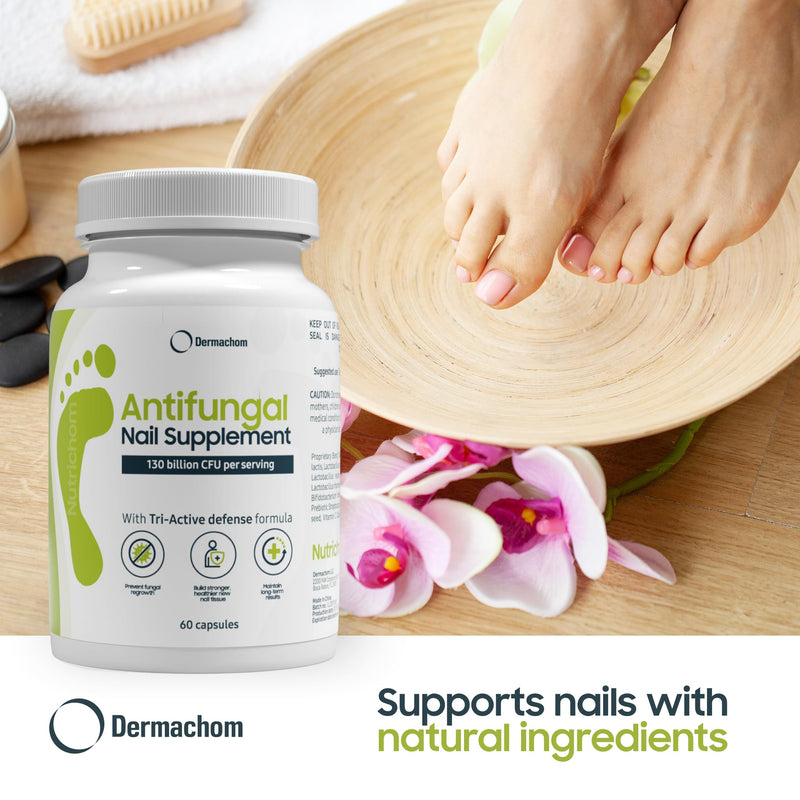 Nutrichom Probiotic Fungal Nail Cleaner Supplement – Fights Fungus & Supports Healthy Nails with Vitamins & Natural Ingredients – 60 Capsules