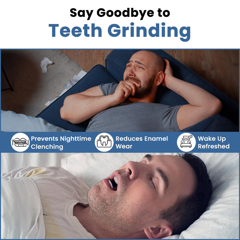 [Australia] - Mouth Guard for Grinding Teeth - 4 Pack, Thin and Trim Anti Grinding - Teeth Whitening Dental Guard, Stops Bruxism & Clenching Teeth at Night, USA Made - No BPA, Includes Night Mouth Guard Case 