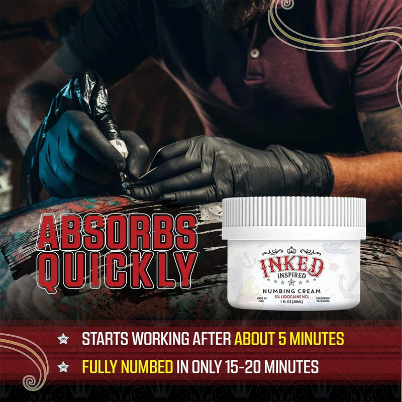 [Australia] - Painless Tattoo Numbing Cream Maximum Strength - Topical Anesthetic Numbing Cream for Tattoos, Microneedling, Waxing for Pain Numbing Relief - 1 oz (30 mL) 