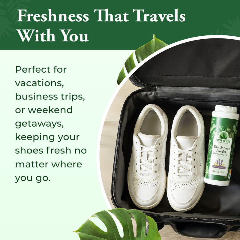 FOOT SENSE All Natural Foot & Shoe Powder, Foot Odor Eliminator for Long-Lasting Odor Control Lasts up to 6 Months, Deodorizes, Safe for Men, Women, Kids, Athletes, 100g 3.5 Ounce (Pack of 1)