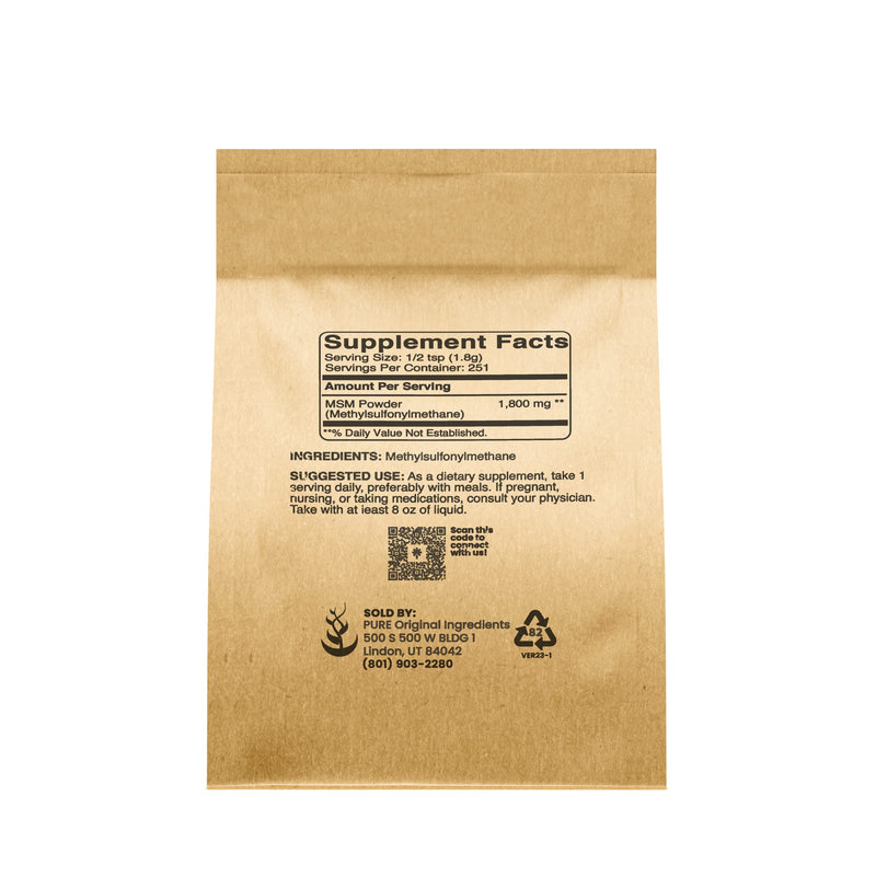 [Australia] - PURE ORIGINAL INGREDIENTS Methylsulfonylmethane (1lb) MSM, Natural Sulfur Dietary Supplement 