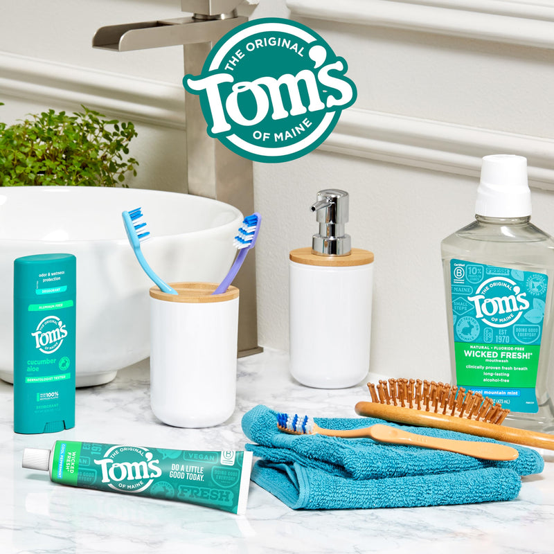 [Australia] - Tom's of Maine Wicked Fresh! Natural Fluoride Anticavity Toothpaste, 3 Pack, 4.0oz Peppermint 4 Ounce (Pack of 3) 
