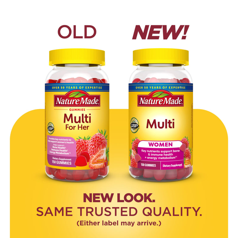 Nature Made Multivitamin for Women, 150 Multi Vitamin Gummies | Womens Gummy Multivitamins for Daily Nutritional Support, Strawberry Flavored, 75 Day Supply 150 Count (Pack of 1)