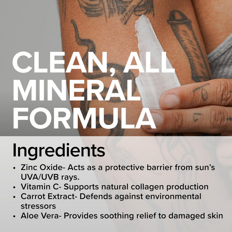 [Australia] - Mad Rabbit Defend Tattoo Sunscreen- SPF 30 100mL Tube- All-Natural Mineral Sunscreen Lotion - Tattoo Fade Protection and Moisturizer, Anti-Aging Formula 