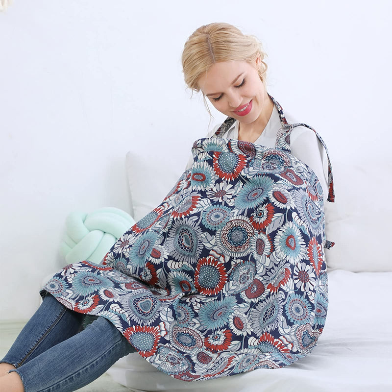 [Australia] - insular Nursing Cover for Breastfeeding, Infant Feeding Cover Breathable Cotton Privacy Breastfeeding Apron, Rose 