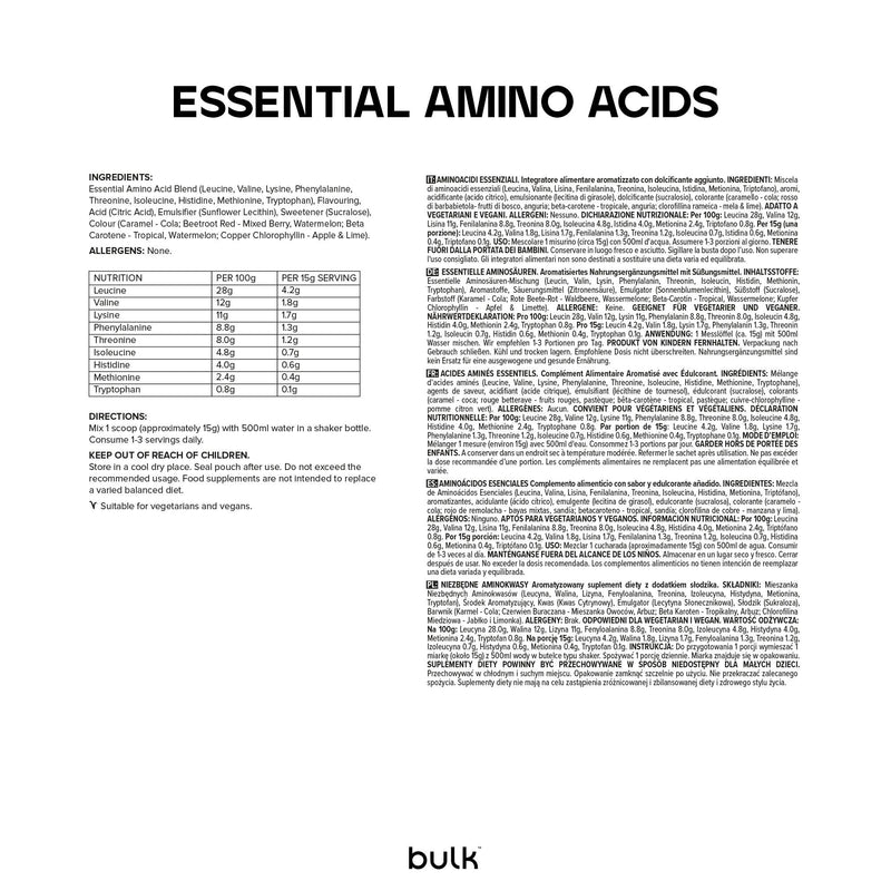 [Australia] - Bulk Essential Amino Acids Powder, EAA Supplement, EAA, Blue Raspberry, 500g 