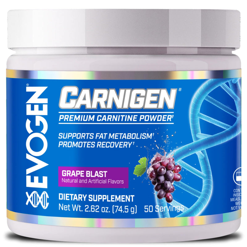 [Australia] - Evogen Carnigen - Premium Carnitine Powder | Supports Fat Metabolism & Promotes Recovery | Stimulant-Free L Carnitine Supplement Matrix with Acetyl L-Carnitine | Grape | 50 Servings 