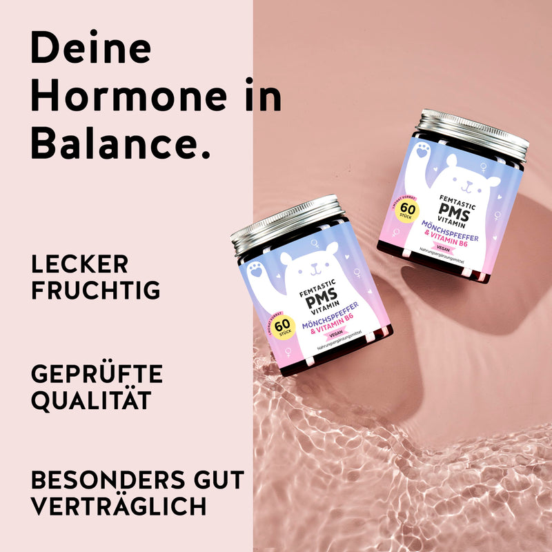 [Australia] - PMS gummy bears with high-dose chasteberry, Dong Quai, B6 - natural support - hormonal balance in women, cycle regulation - 60 pieces - Vegan - Bears with Benefits 