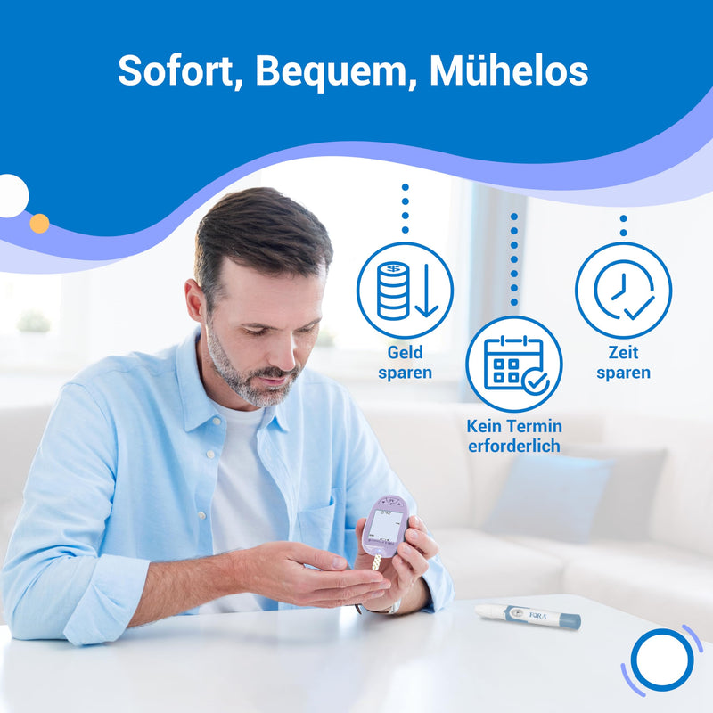 [Australia] - FORA 6 Connect (without test strips) | All-in-one health measuring device for the family | Blood Sugar, Ketone, Cholesterol, Uric Acid, Hemoglobin, Hematocrit Test | Bluetooth E-Diary | Lavender purple 